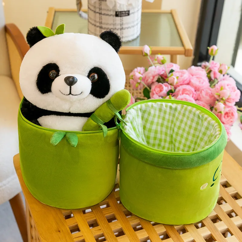 Quality custom Kawaii Bamboo  Panda doll Cute Plush Panda Stuffed Animal Toy For Kids Birthday Party Gifts