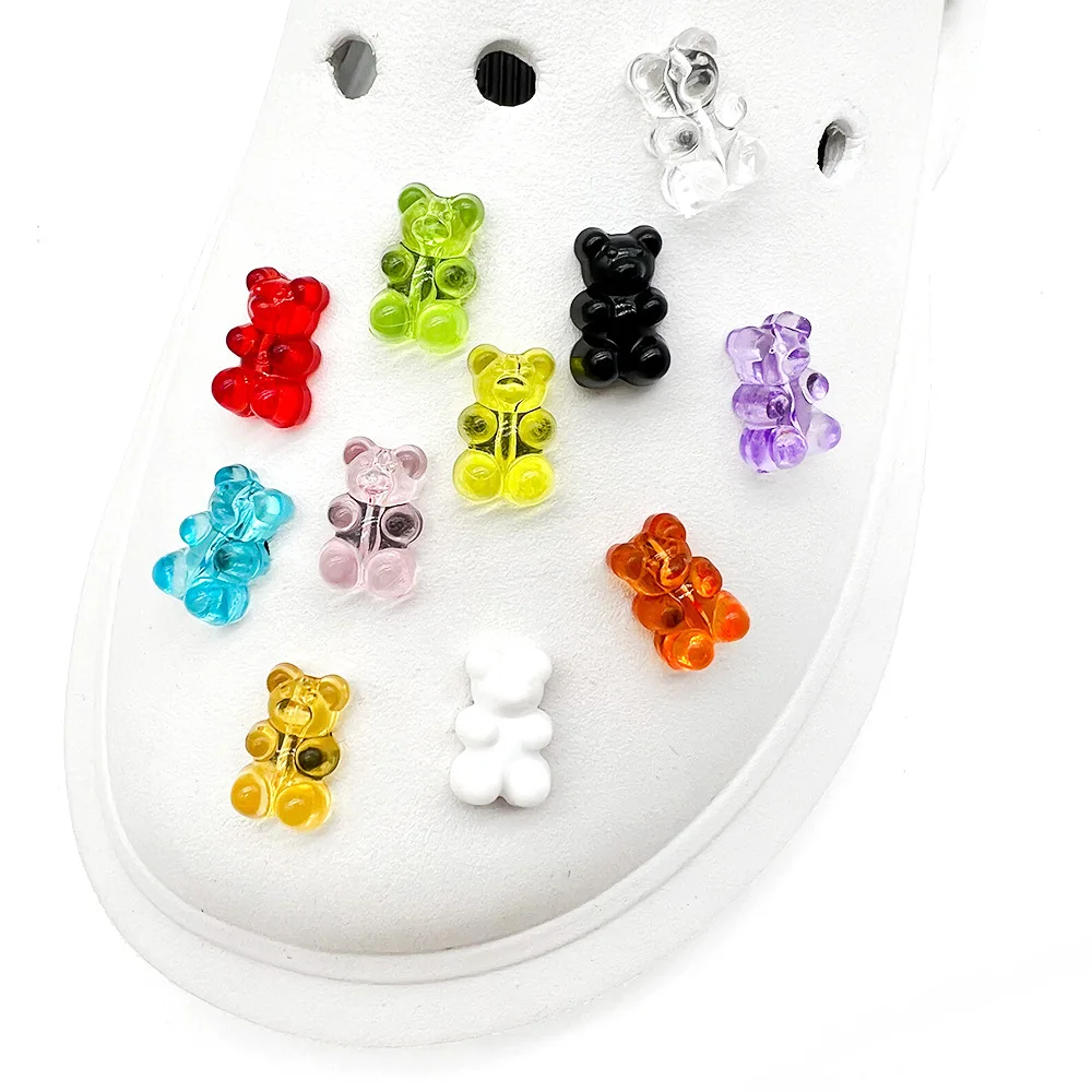Resin Cute Bear shoe Charm Buckle Cartoon Shoes Flower Garden Shoes Accessories Gift