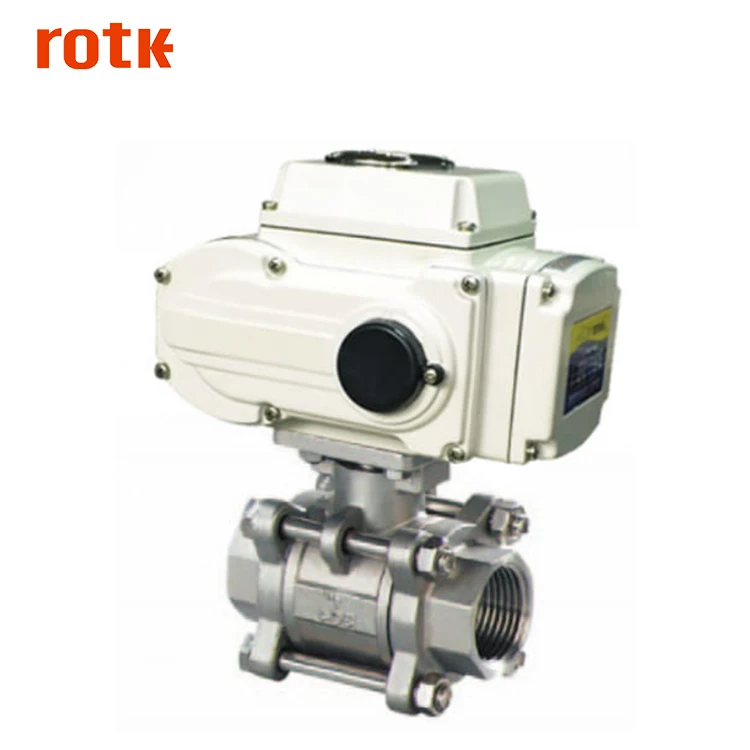 ROTK 1/2 дюймов 2 Way 3 шт 1000 WOG 24 В DC CF8M нержавеющая сталь Электрический приводной шаровой клапан