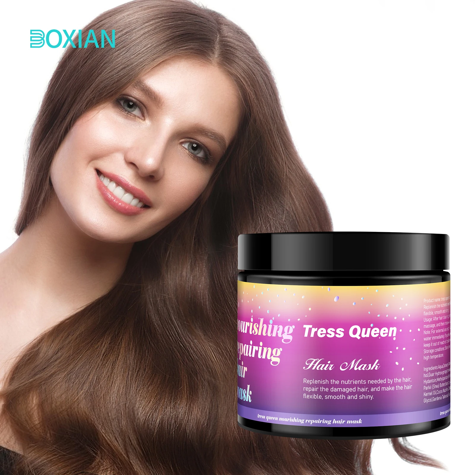 Wholesale OEM private label organic natural mositure chinese hair korean hair mask Flexible Smooth shiny silky Hair Mask