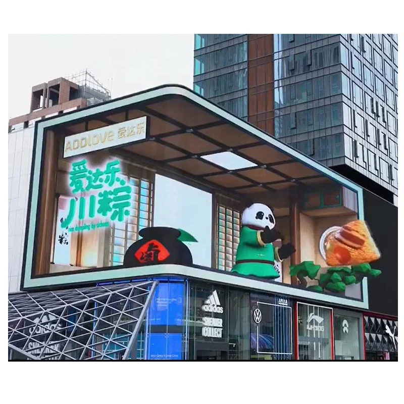 Outdoor P2.5 P3 P4 HD Large Giant Media Facade Curve Video Wall Advertising Building Naked Eye 3d Led Display Screen