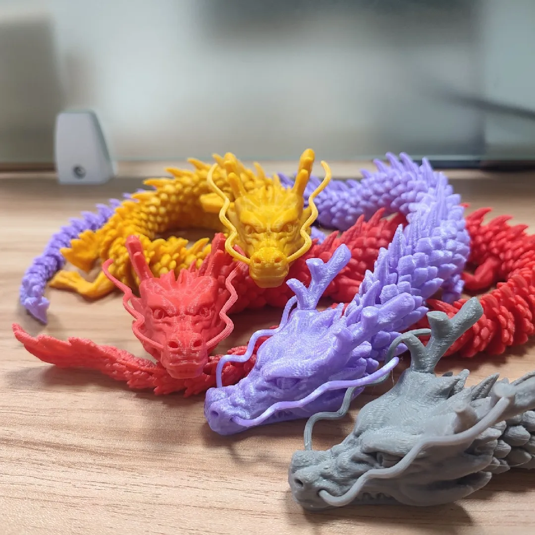 Figure Model Chinese Dragon With Movable Joints 3D Printing Processing of Dragon For Car Interior Decoration