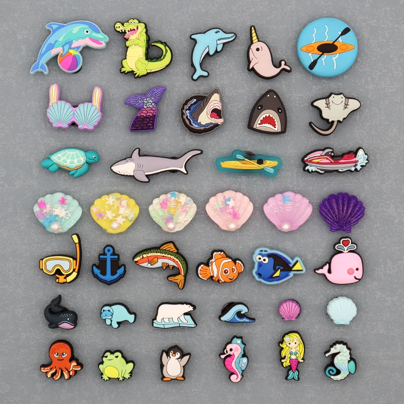 wholesale rubber 3D marine animal Shoe Charms shoes accessories Decorations turtle croc charm