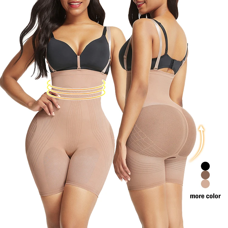 
New 3 Color High Waist Tummy Control Bodysuit Ladies Butt Lifter Panty Seamless Enhance Hip Shapewear 