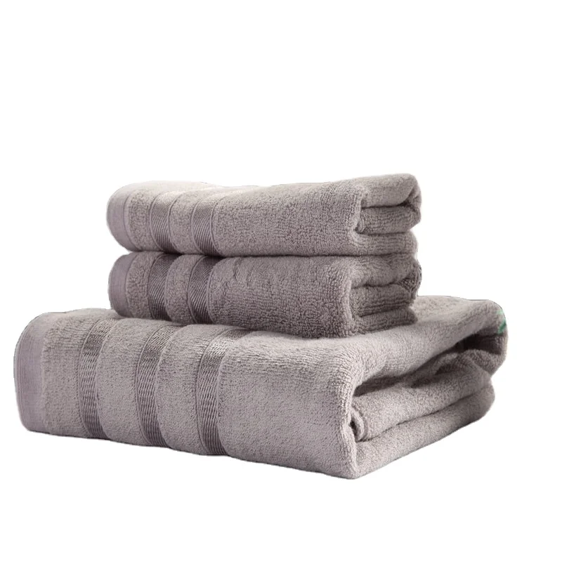 Wholesale Hot Style 3pcs /Set Soft & Plush Towel Set Bamboo Fiber Cotton Bath Towel Washcloth For Bathroom