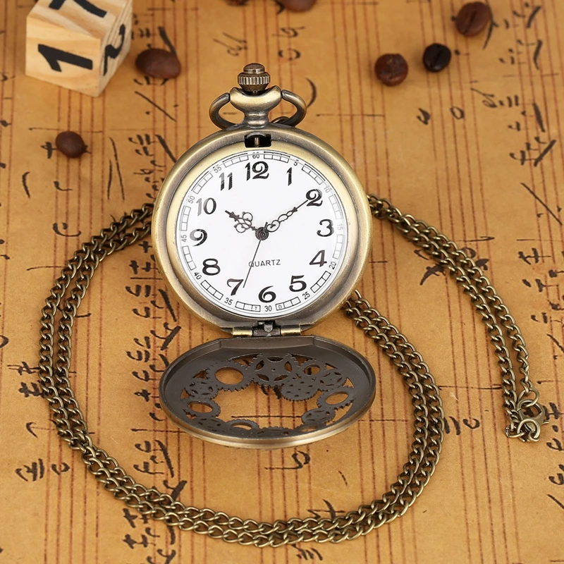 WYGICOO Reloj De Bolsillo Steampunk  Mens Custom Vintage Old Quartz Pocket Watches For Men