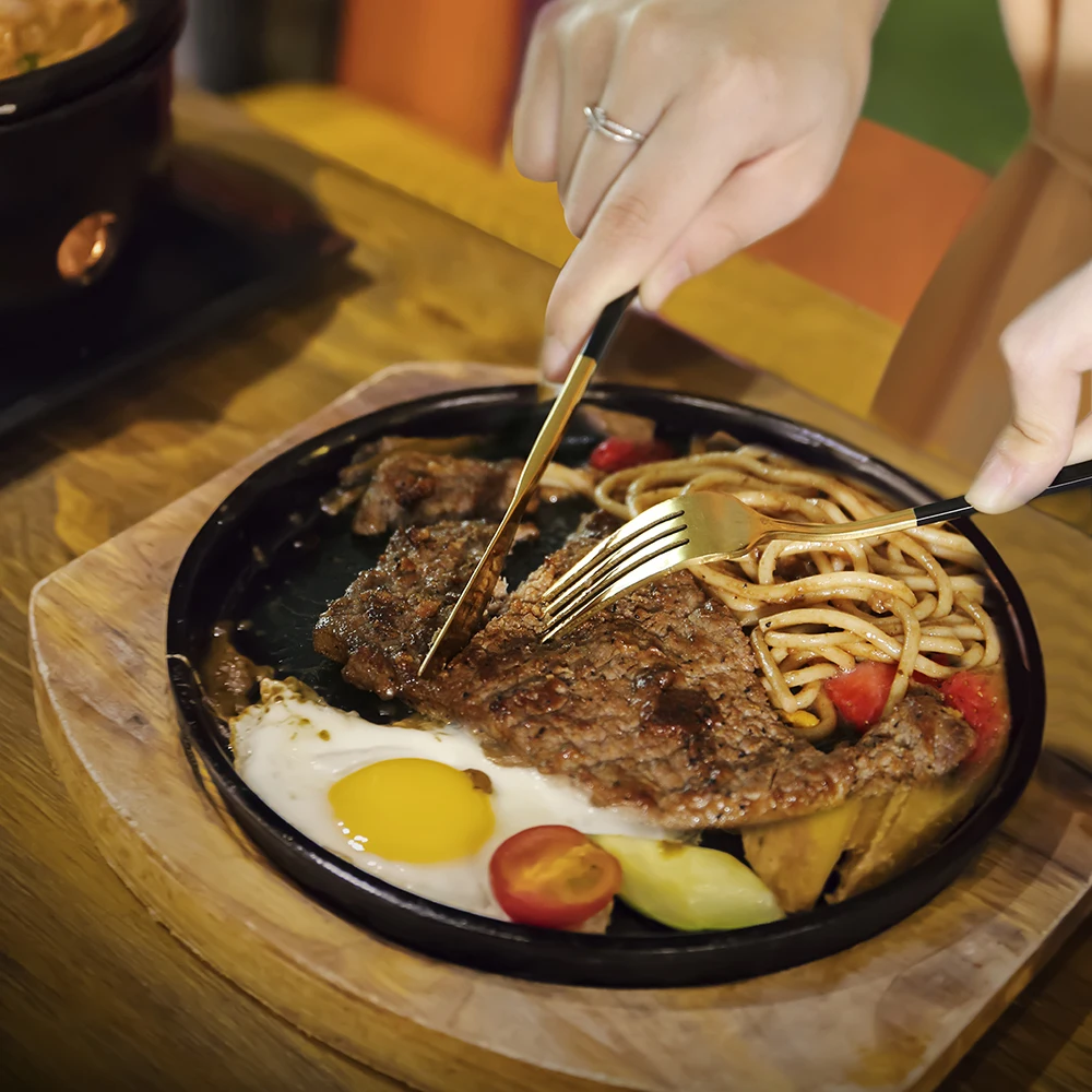 Manufacturer Golden Flatware Stainless Steel Spoon Knife and Fork Restaurant Silverware Gold Cutlery Set for Wedding