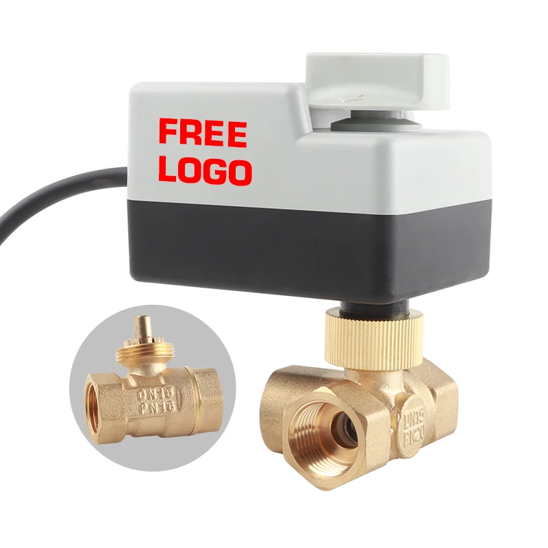 Electric Ball Valve DN20 3/4 Manufacturer Supplied Manual Switch Electric Actuator Wholesale 2-way Brass AC24V 220V Water Media