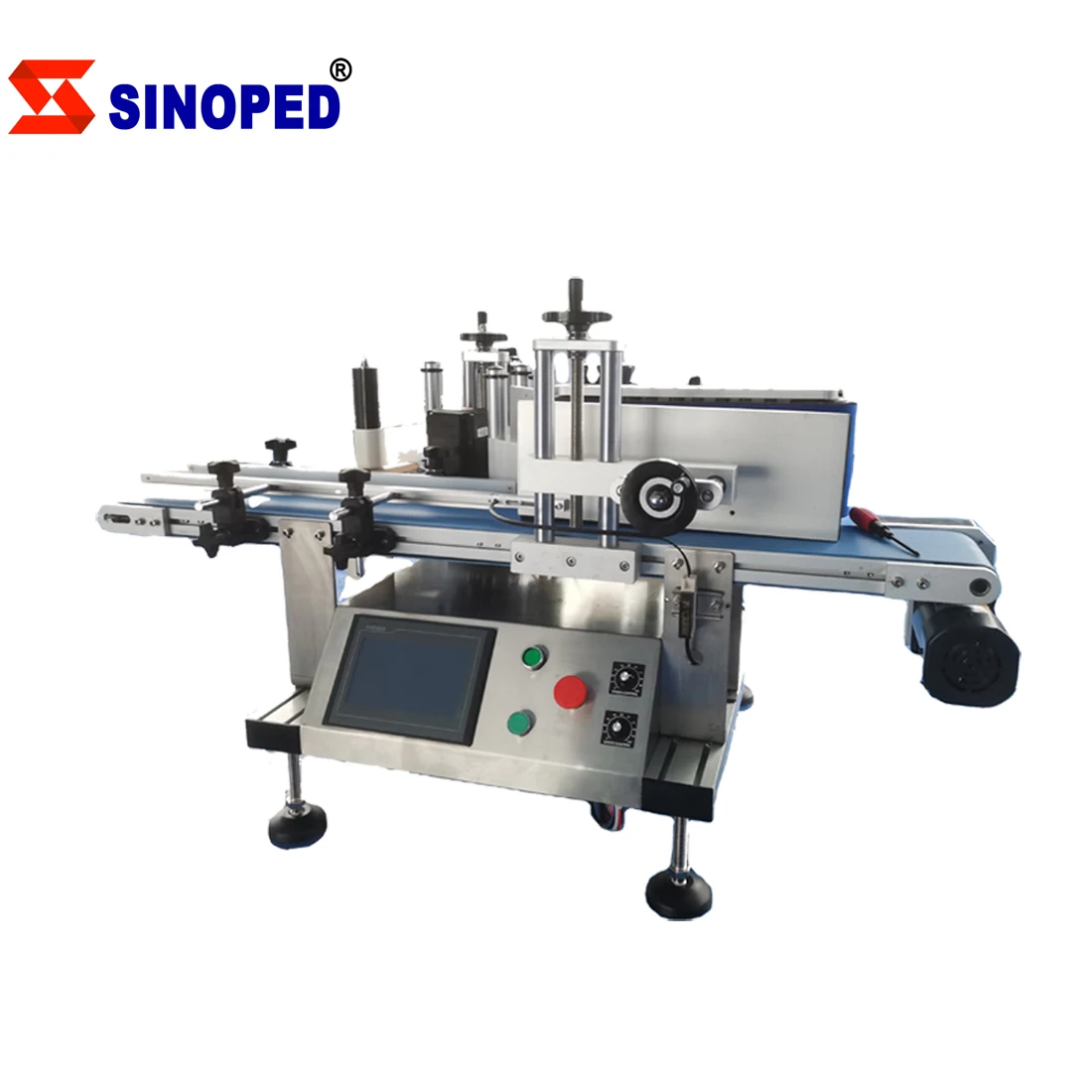 Semi auto tin can labeler tuna cans glass jar round bottle labeling machine