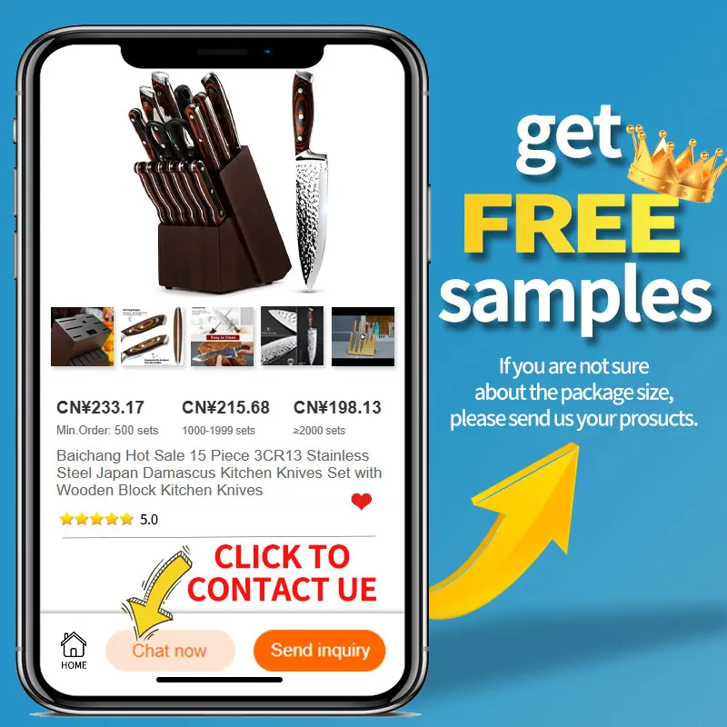 Baichang chef knife Anti-slip handle Professional kitchen knife Support OEM/ODM high quality carbon steel