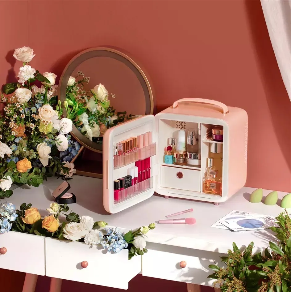 Hot Sale 9l Small Beer Cooler Led Smart Make Up Cosmetic Box Beauty Mini Skincare Fridge