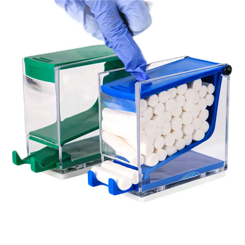 High Quality Medical Dental Cotton Roll Dispenser Hospital Home Lab Use Press-Out Cotton Roll Storage Box with Nonslip Base