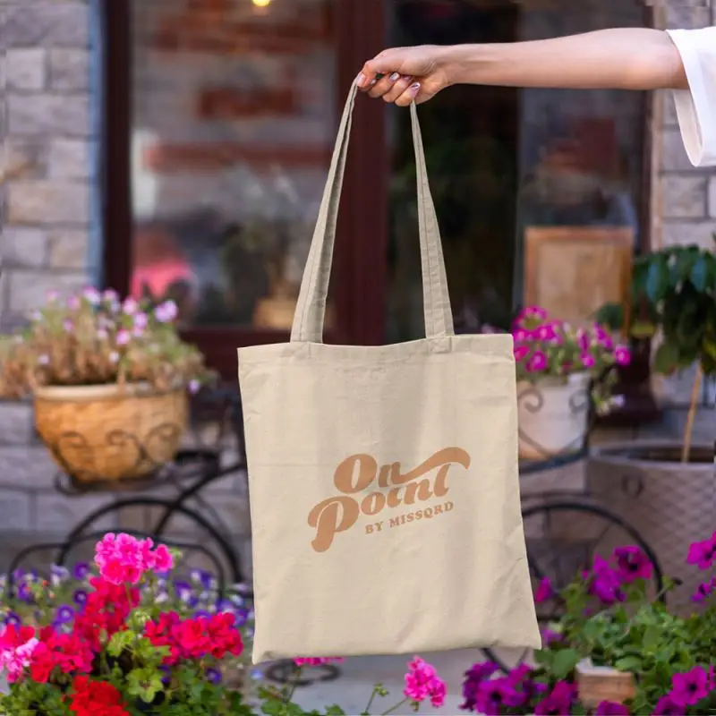 reusable cotton bamboo bag canvas zipper lady hand packing bags ecologic got tote bag