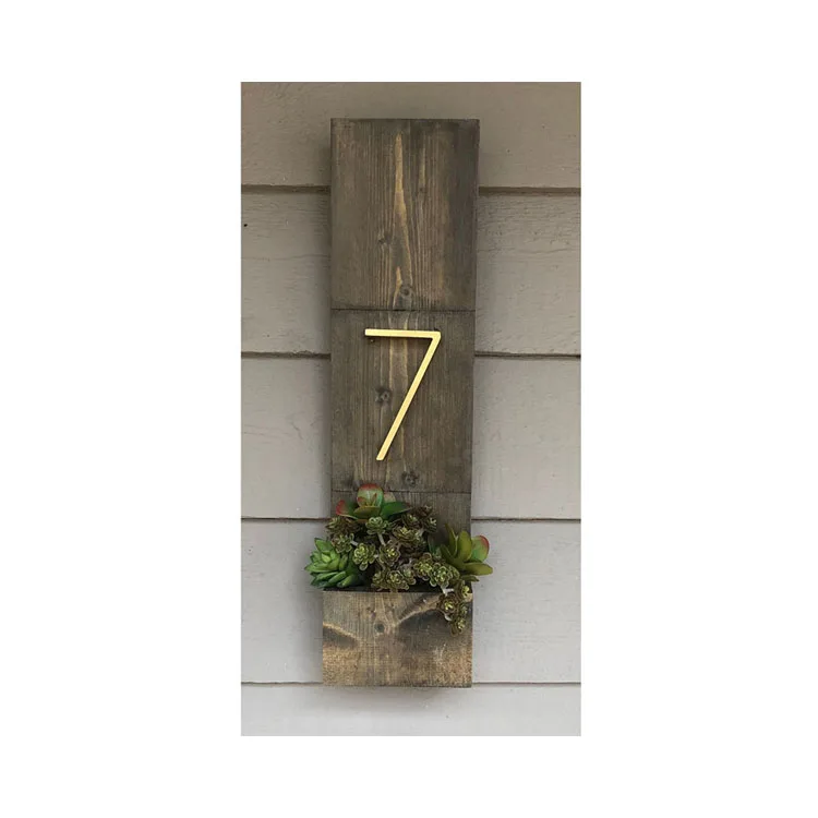 Custom Style Waterproof And Antirust Golden House Number Black Led Plate Design