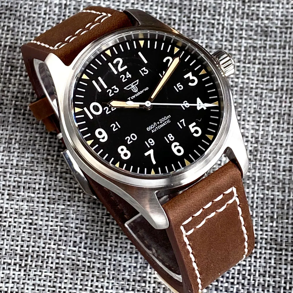 OEM New Product Pilot Tandorio Japan NH35A 200M Waterproof Luminous Sapphire Glass Mens Diver Mechanical Watch MOQ 1pcs
