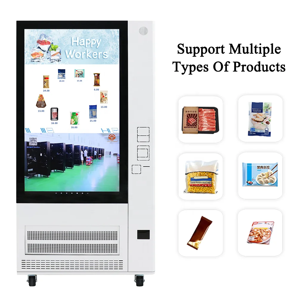 New Release Smart Fridge Frozen Food Vending Machine Fully Automatic with Quick Defrosting System