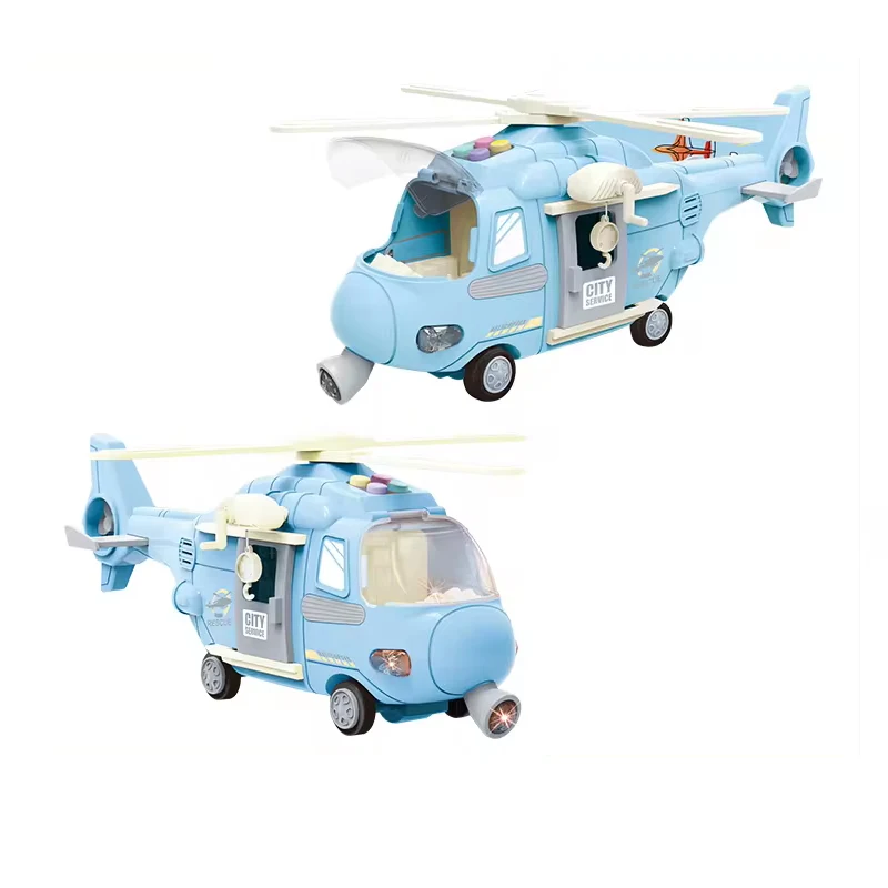 education friction plastic toy plane with music lighting