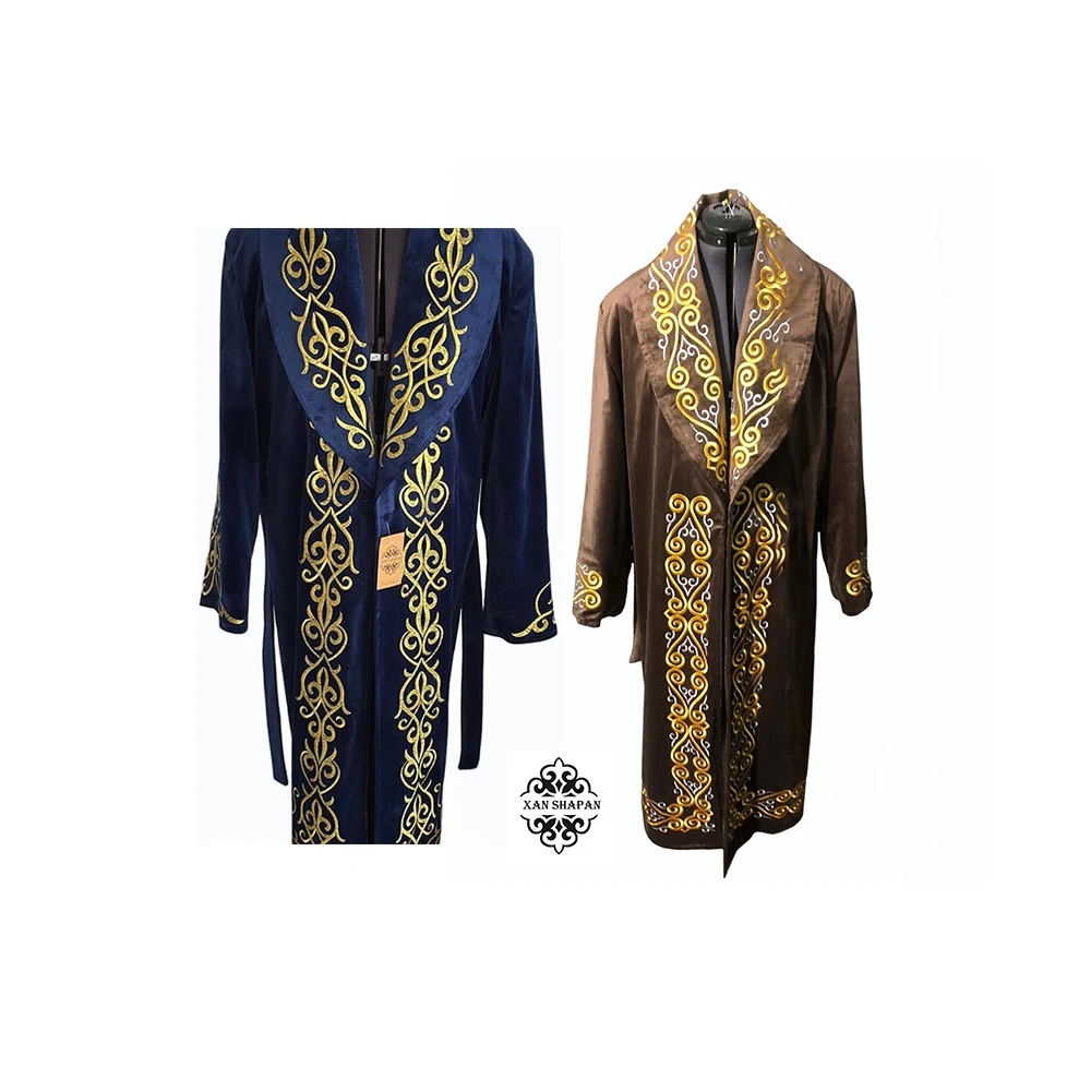 
Wholesale Kazakh Long Velor Overcoat Men Clothing 