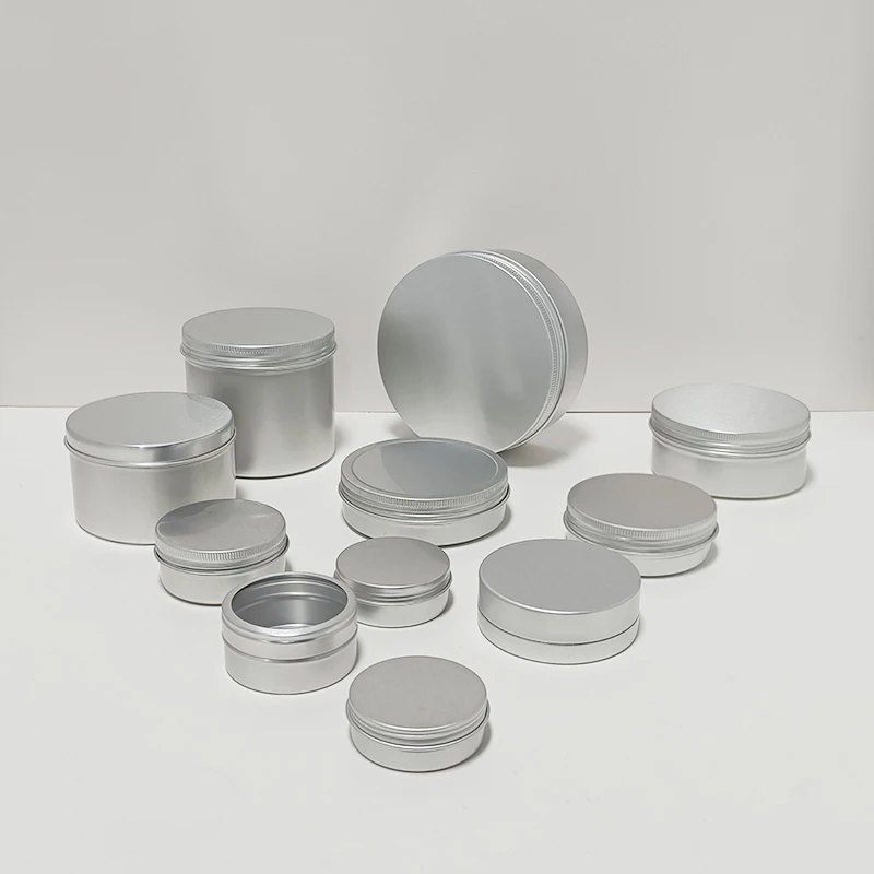 30ml Aluminum Tin Jars Cosmetic Sample Metal Tins Empty Container Bulk Round Pot Screw Cap Lid Small Ounce for Candle Lip Balm