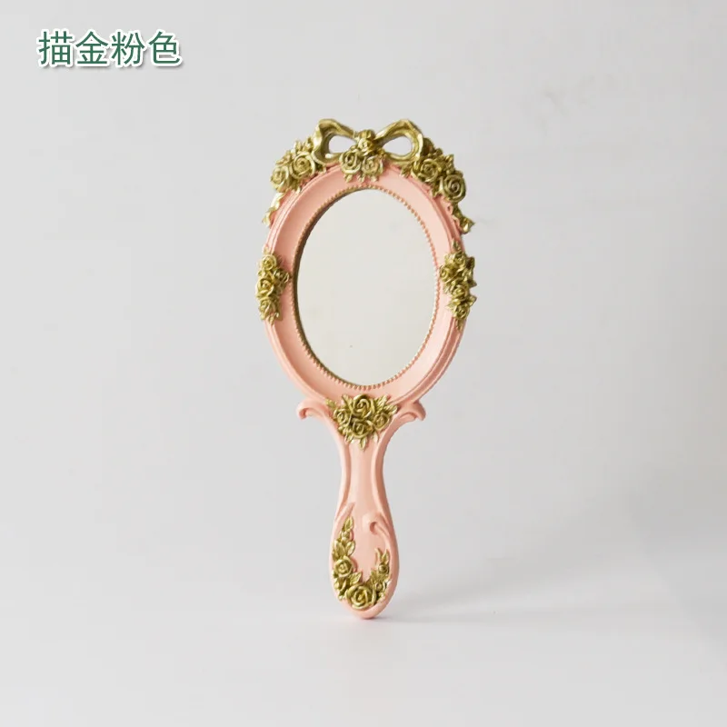 Retro mirror portable European resin makeup mirror
