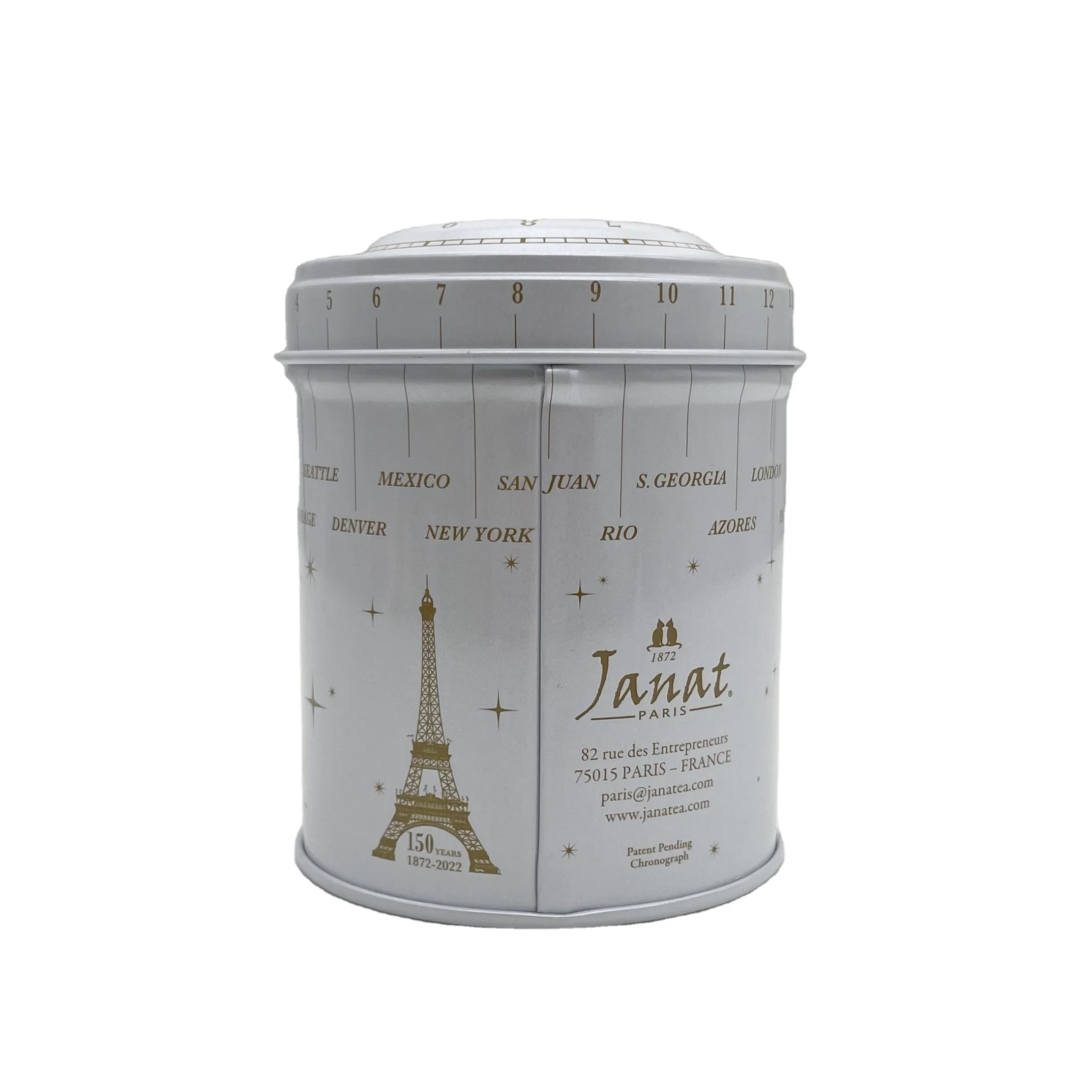 Luxury Tea Tins 250ML/8.5oz Round Candle Tin Coffee Metal Can with Inner Lid Spice Tank