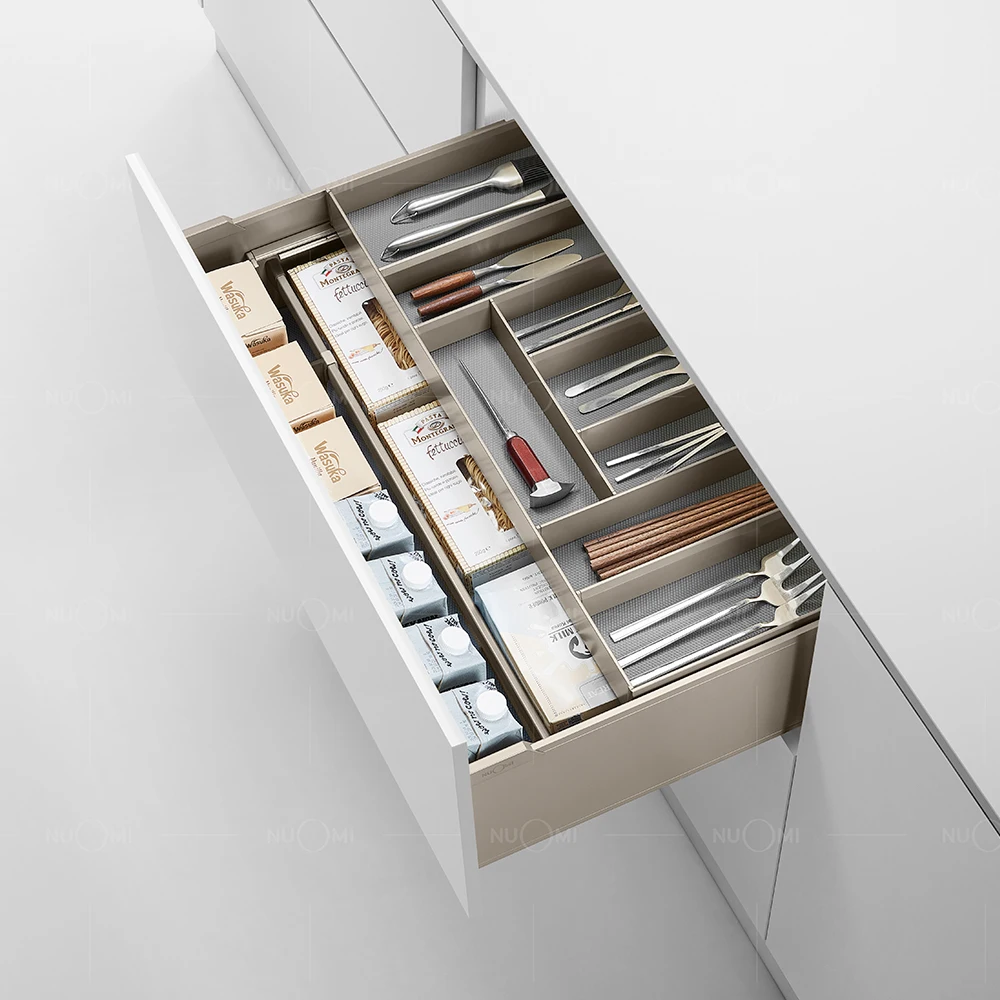 NUOMI Encanto cabinet pantry organizer Pull Out unit drawer Basket with inner cutlery  tray kitchen storage