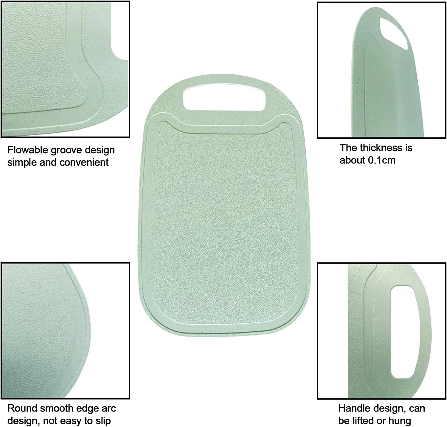 Juice Grooves Easy Grip Handle Dishwasher Safe Non Scratch Kitchen Eco Plastic Wheat Straw Chopping Cutting Board