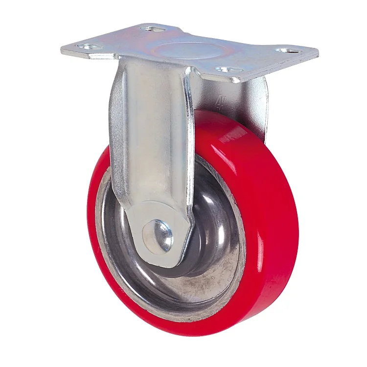 Medium Duty 75-125mm Red PU Aluminum Ingot Wheel