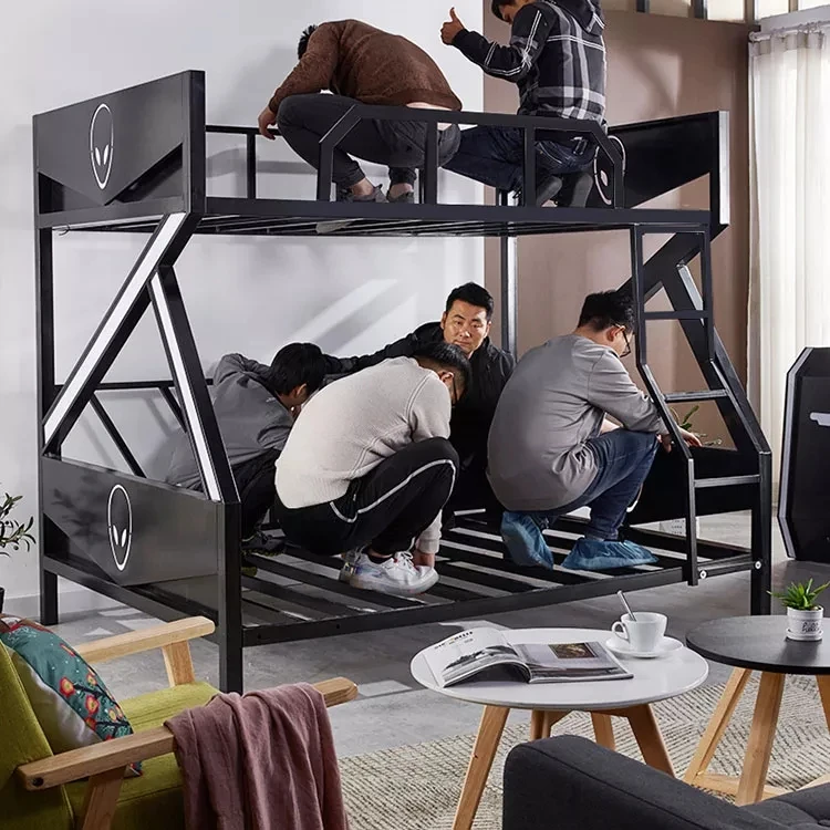 Bedroom Easy Assembled Space Saving Smart Gaming Furniture Metal Twin Frame Folding Bunk Bed