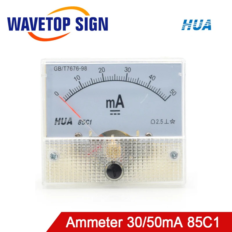  Аналоговый амперметр WaveTopSign HUA 30 мА 50 85 C1 DC
