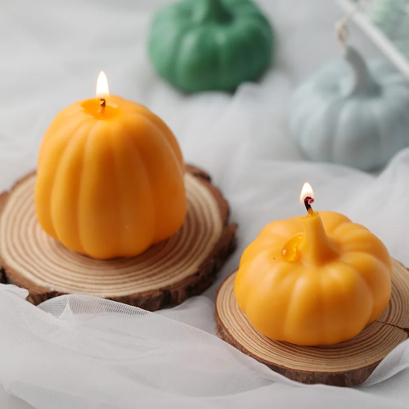 large size Halloween Cute Pumpkin Candle Silicone Mold Epoxy Resin Moluds Plaster Soap Crafts Home Decor Mold