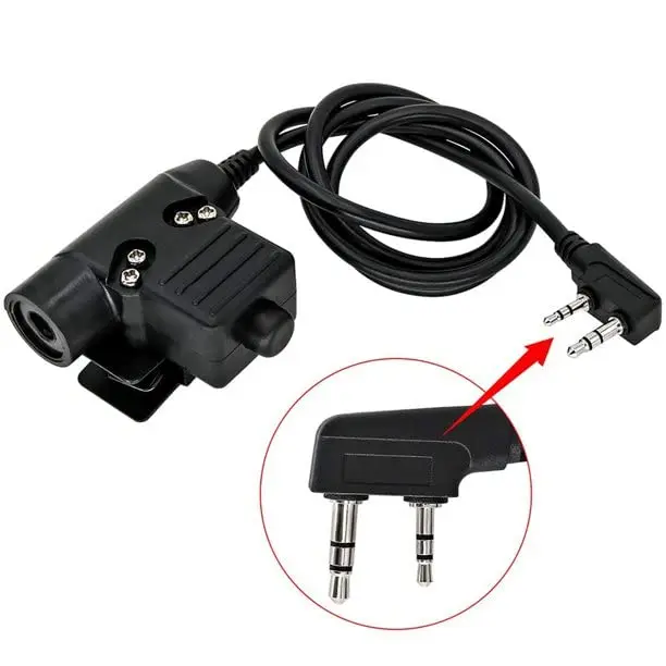 ZTAC U94 PTT Adapter K Plug 2 Pin Civilian Version Aisofe Tactical Headset tactical ptt  for Kenwood/Baofeng Radio