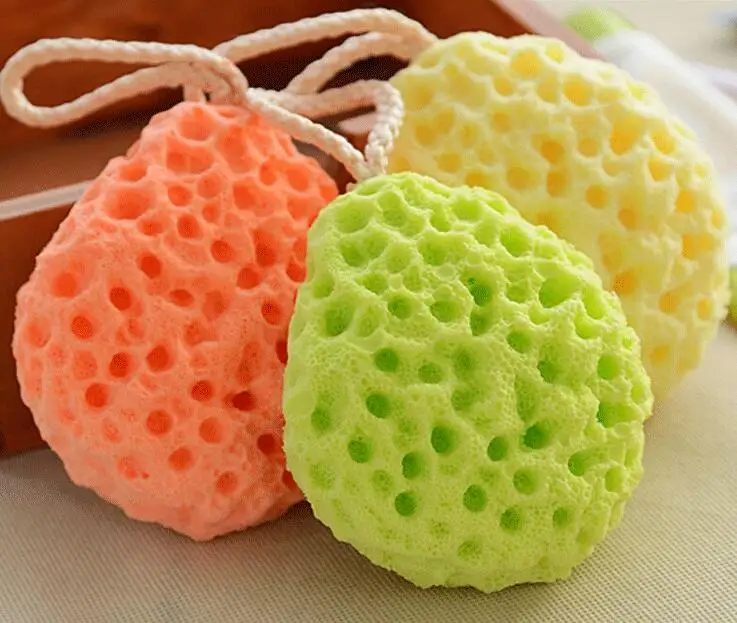 
Three colors High density daily luxuries baby bath sponge balls in natural cute 