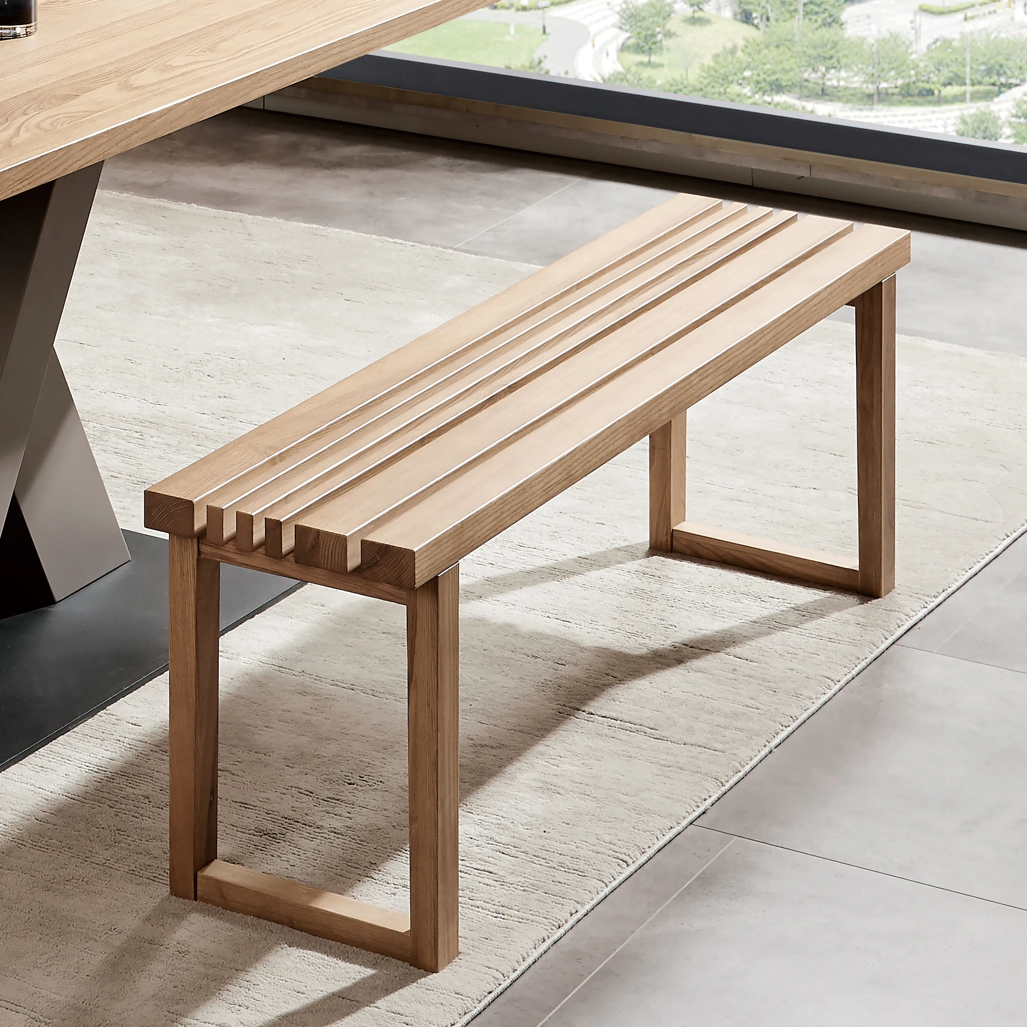 Solid timer wood Dining Room Bench Patio Long Bench Rectangular Vintage Casual Living Room Furniture Home