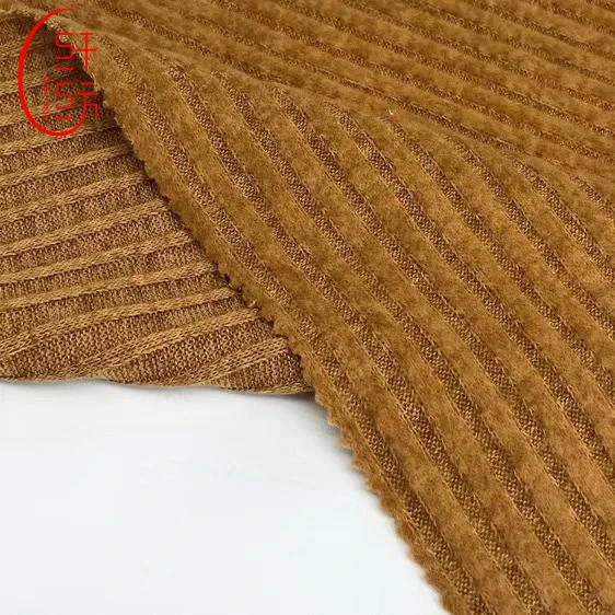 Qianfang Textile 95%Polyester 5%Spandex Hacci Rib Knit Fabric