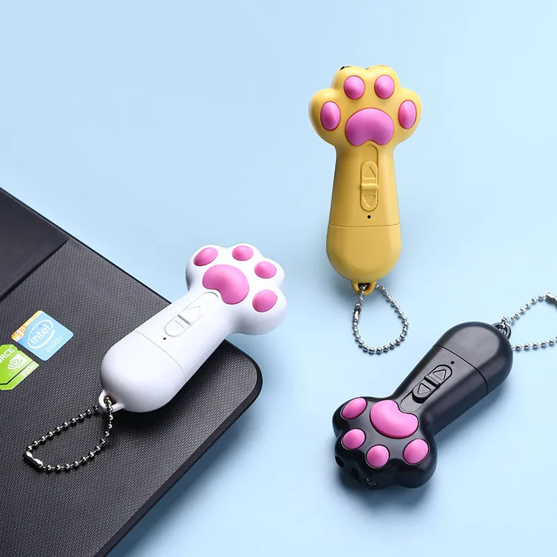 Best Selling Lovely Paw Shape Interactive Pet Cat Toys USB Charge Laser Pointer Mini Led Toys UV Light Cat Laser Toys
