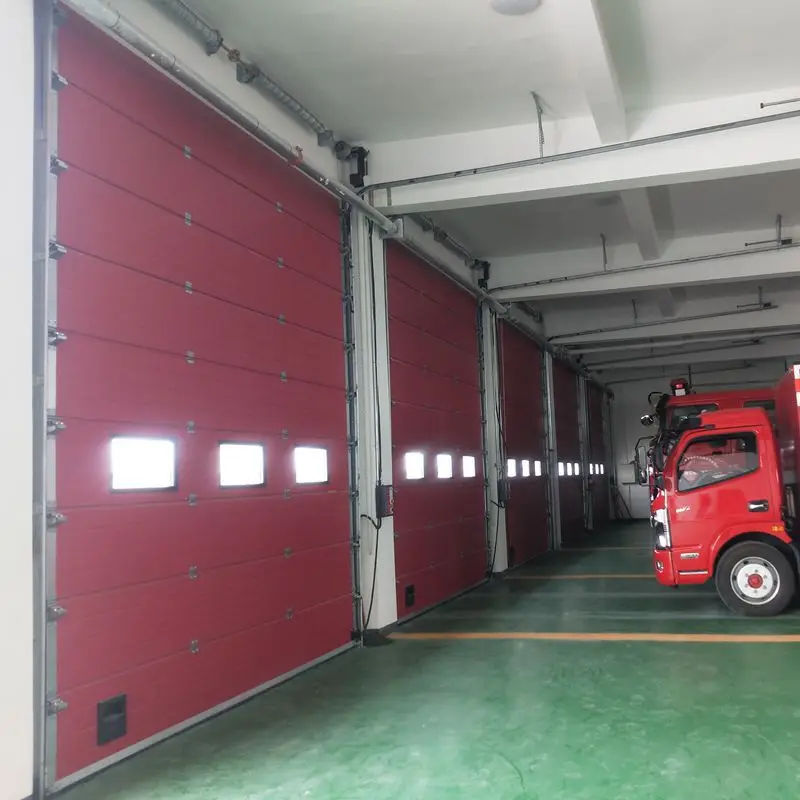 Fire brigade linkage garage door aluminum alloy flap garage door intelligent remote control electric Flip over garage door