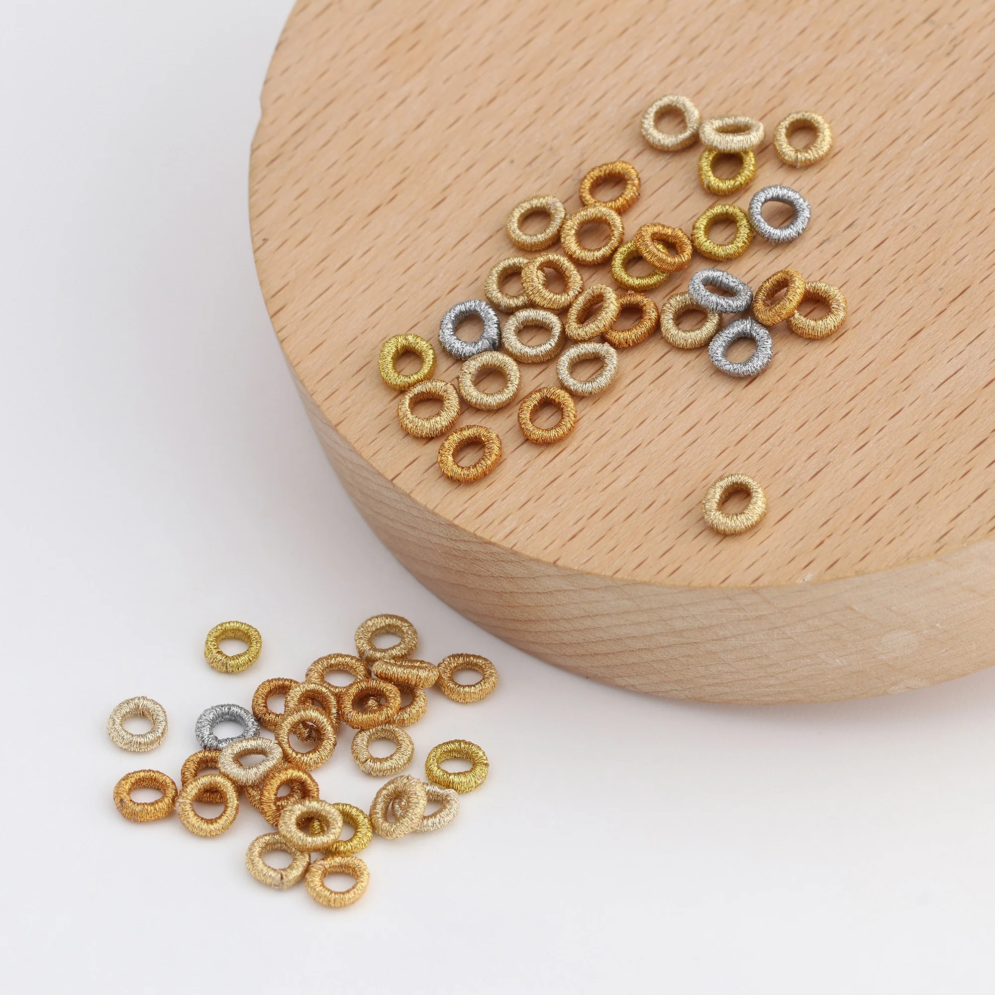 XQ1-120 Gold Silver Color Spacer Beads 1.2~5mm Jewelry Accessories Nylon Polyester Golden Colorful Ball Handmade Bracelet