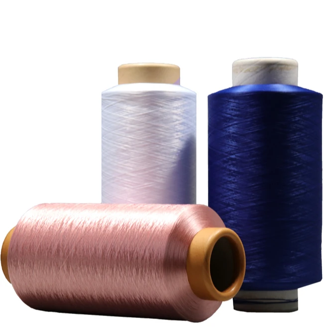 100%Polyester DTY 50D/24F Raw black 100D/150D polyester yarn