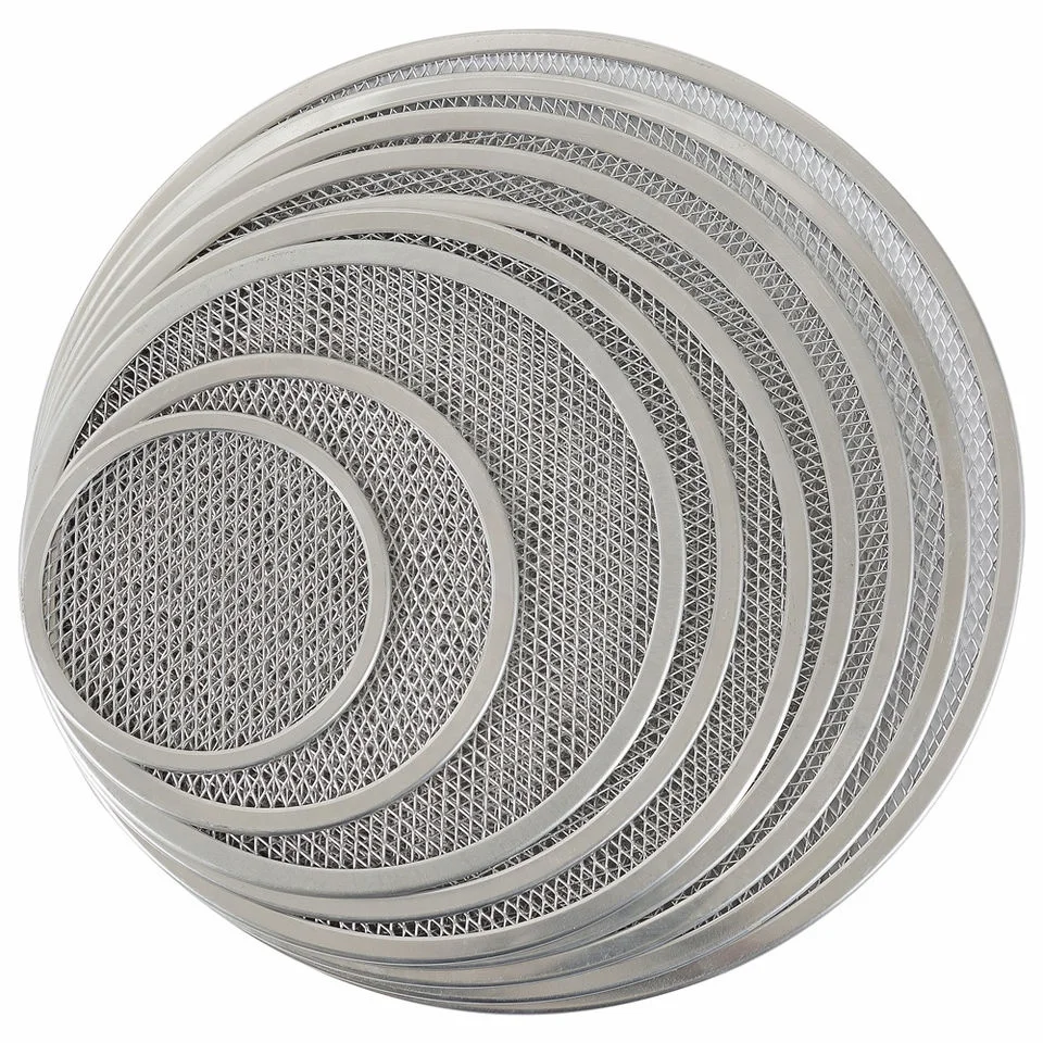 6 inch - 22 inch round aluminum pizza screen mesh pizza tray perforated pizza pan baking tray baking pan