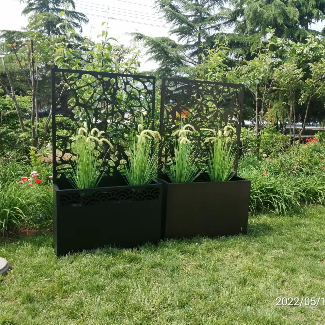 Metal Garden Arch Trellis with 2 Garden Planter Box/ Climbing Planting Patio Decoration/Metal planter box with trelis