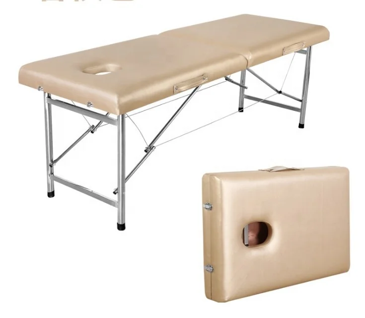 Best 2 Section Light Portable Durable Adjustable Chiropractic Massage Bed Facial Massage Table for Sale  Bag