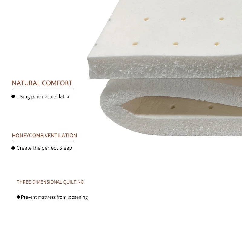 thailand Organic Negative Ion  mattress in latex Organic 100% Natural king size Latex Mattresses