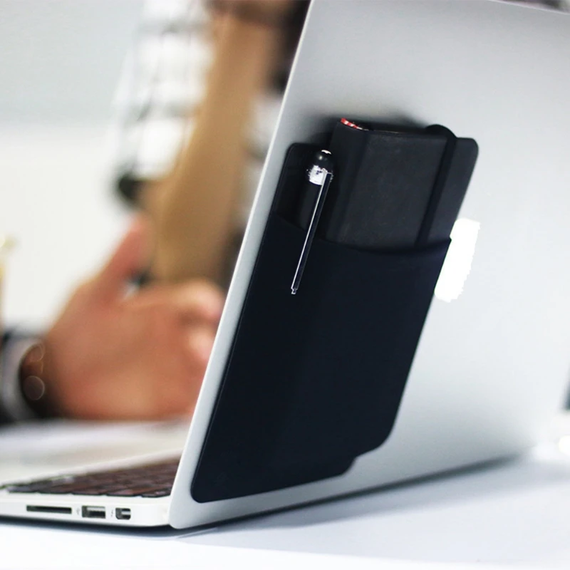 With the card sleeve stick aluminum box automatic card bag triangle cover cloth phone back stick card bag