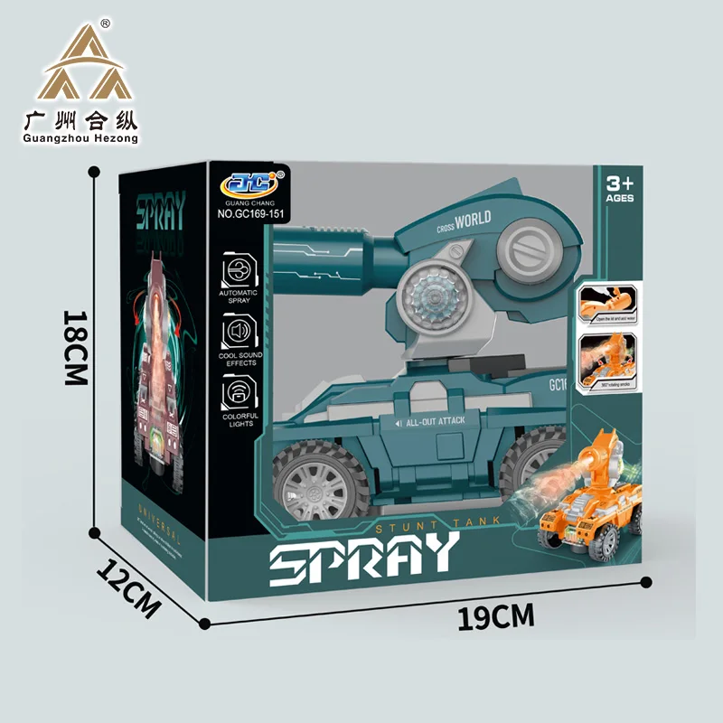Hot selling spray bullet remote control tank toy cars stunt rc tank