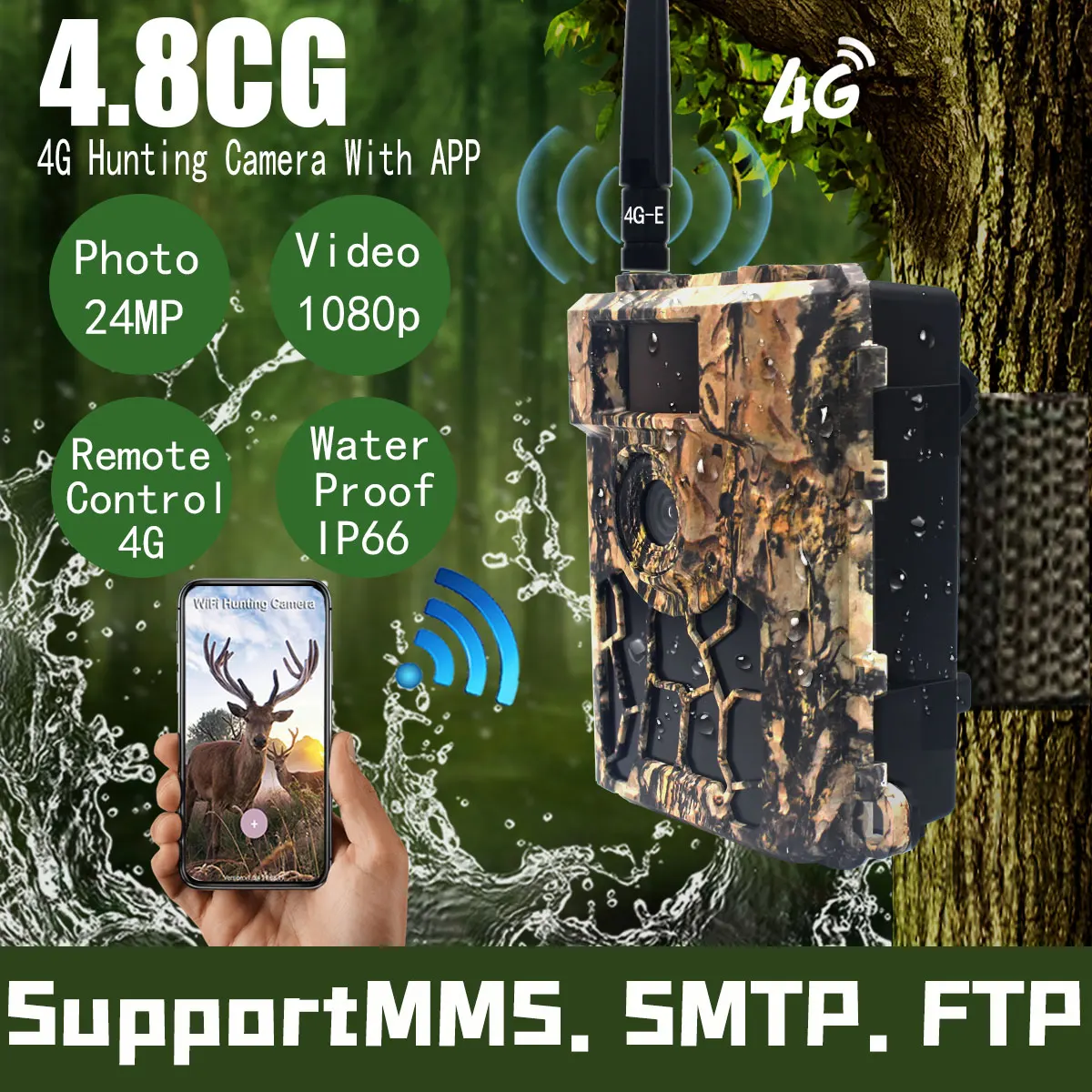 4g Lte Cellular Hunting Camera Wireless Scout Trail  Camera for Outdoor Wireless Hunting