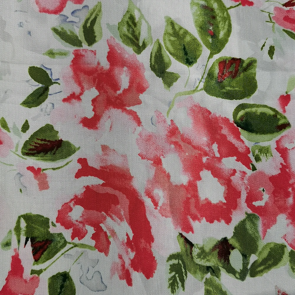 
Good quality cheap beautiful flower printed textile 100 rayon woven fabric for women blouse 