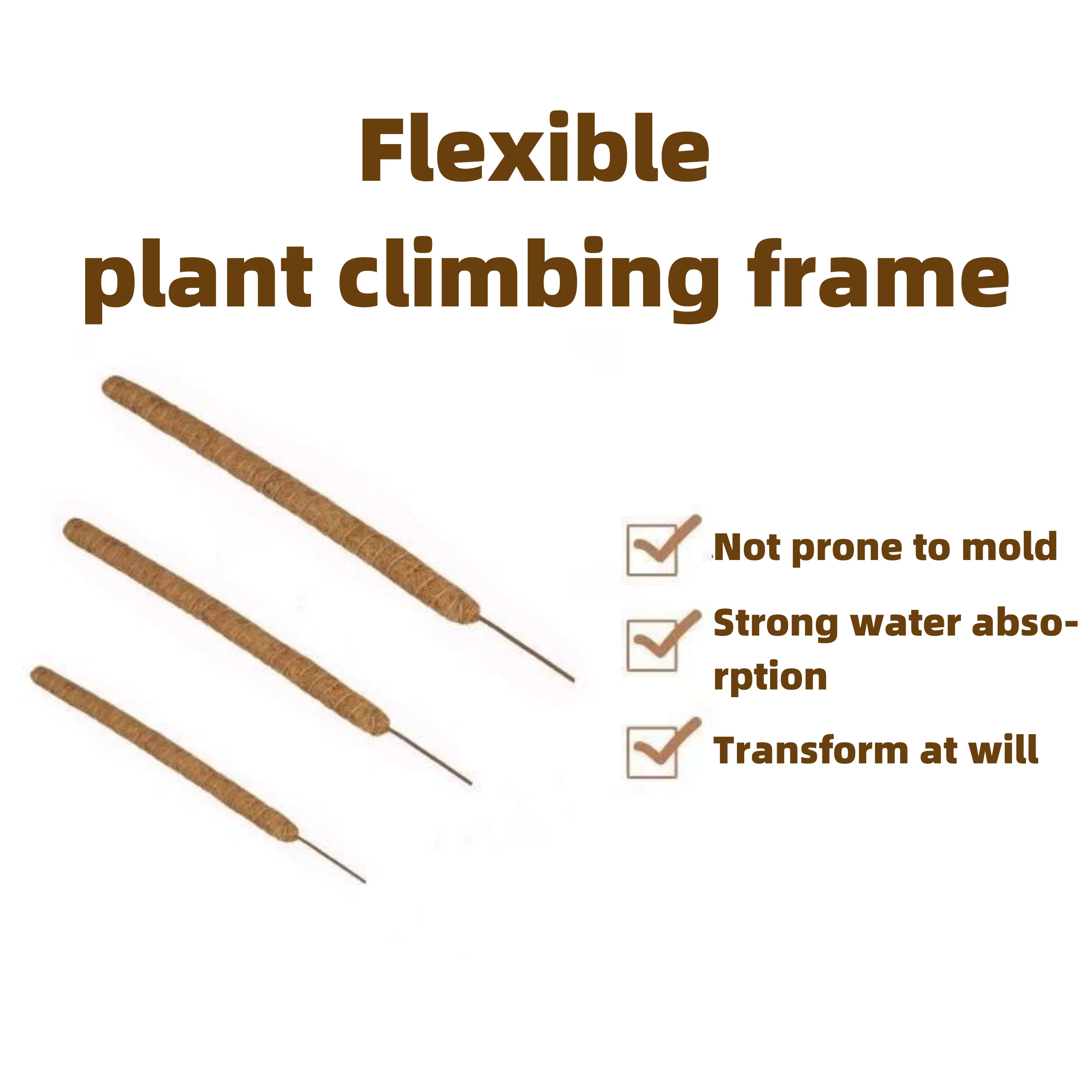 Bendable Moss Pole Monstera Plant Stakes for Indoor Plants Monstera Pole for Climbing Plants to Grow Upwards