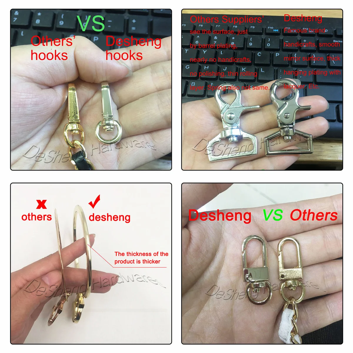 Wholesale Metal Bag Hook Zinc Alloy Bag Hardware Swivel Snap Hook For Belt Strap