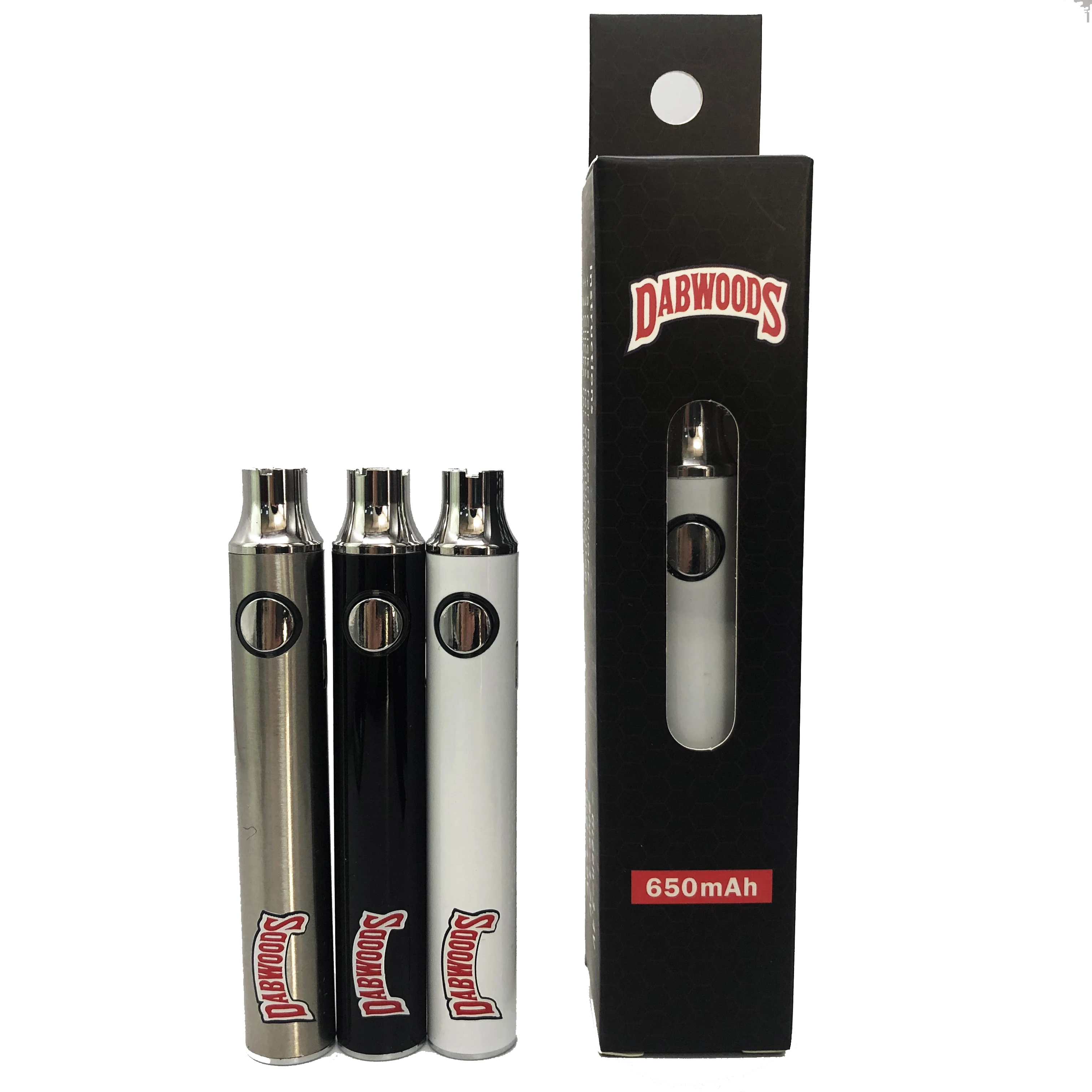 Dabwoods Variable Voltage 510 Thread Battery E Cig Best Quality Long Standing Vape Carts Heating Battery